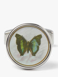 Simon Carter mother of pearl butterfly cufflinks 14mm, UK version