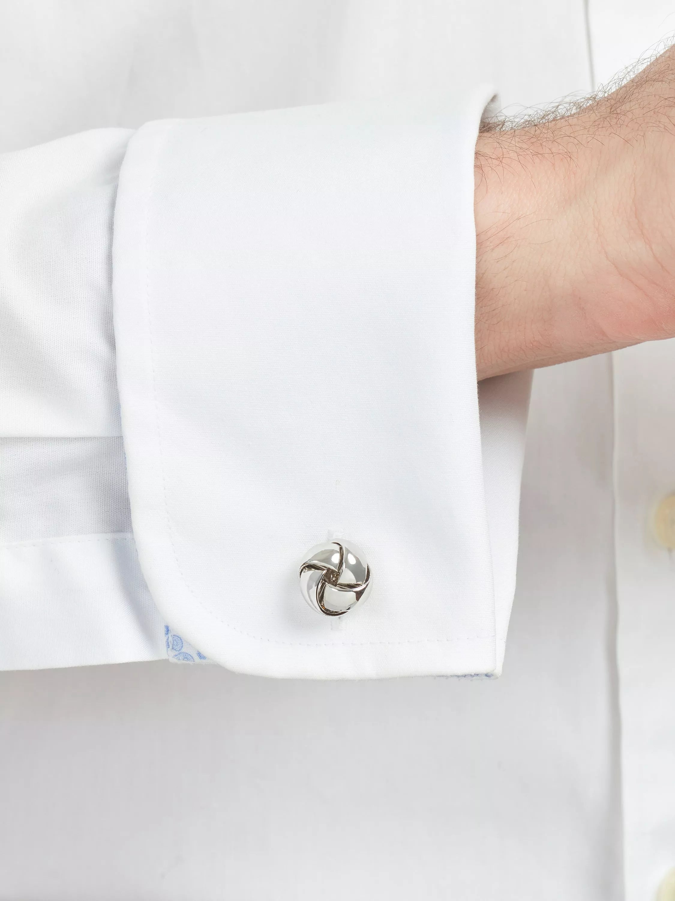Simon Carter knot cufflinks grey silver (British brand)