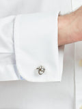 Simon Carter knot cufflinks grey silver (British brand)