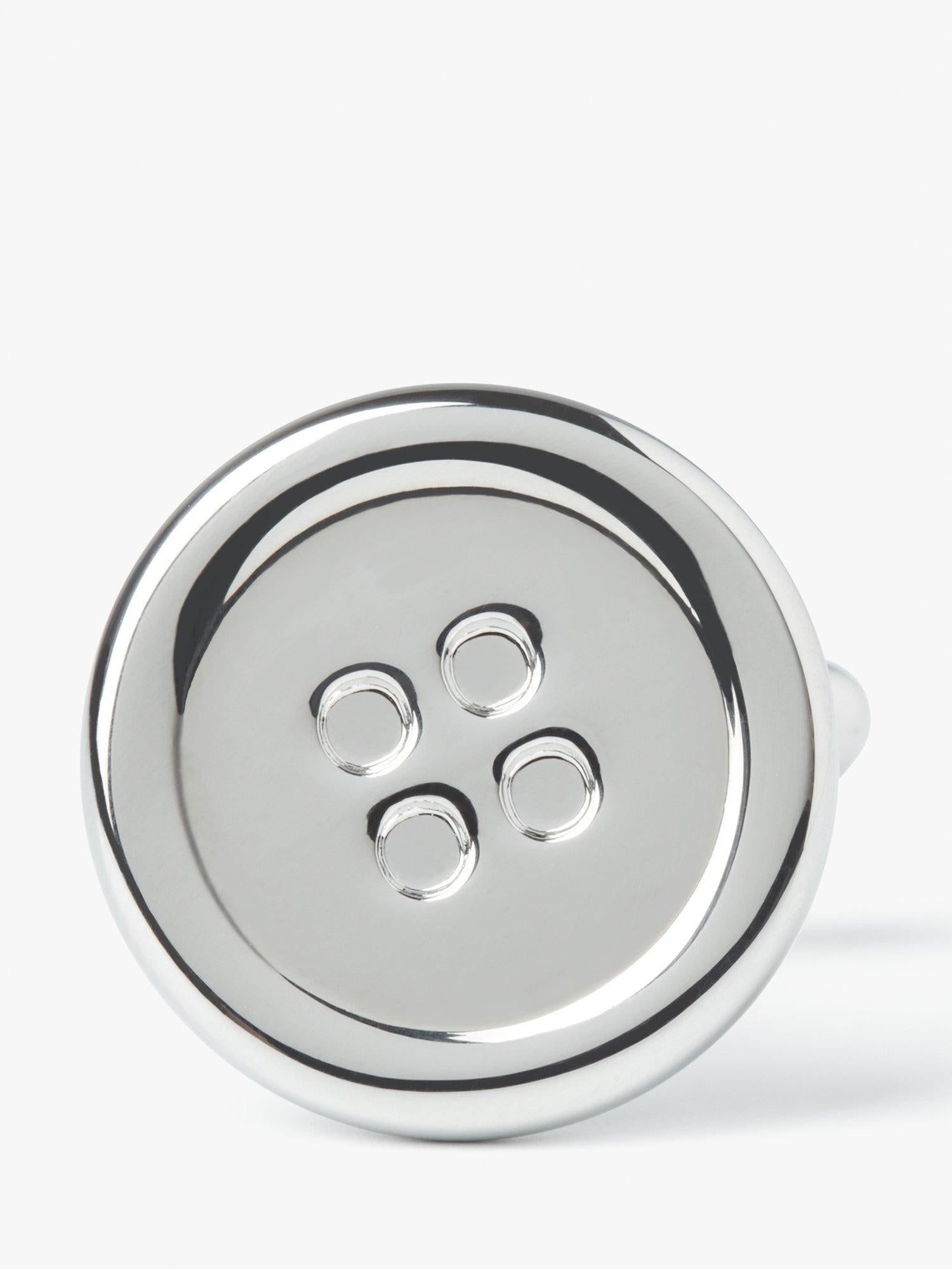 Simon Carter button cufflinks grey silver - British product