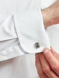 Simon Carter Lifebouy cufflinks grey silver Mother of Pearl, UK version