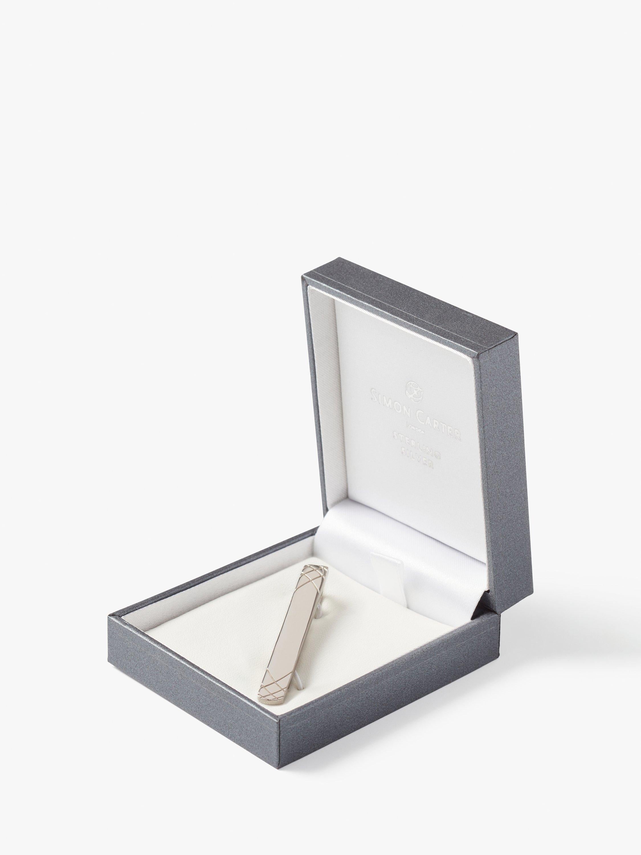 Simon Carter sterling silver embossed tie slide, UK version
