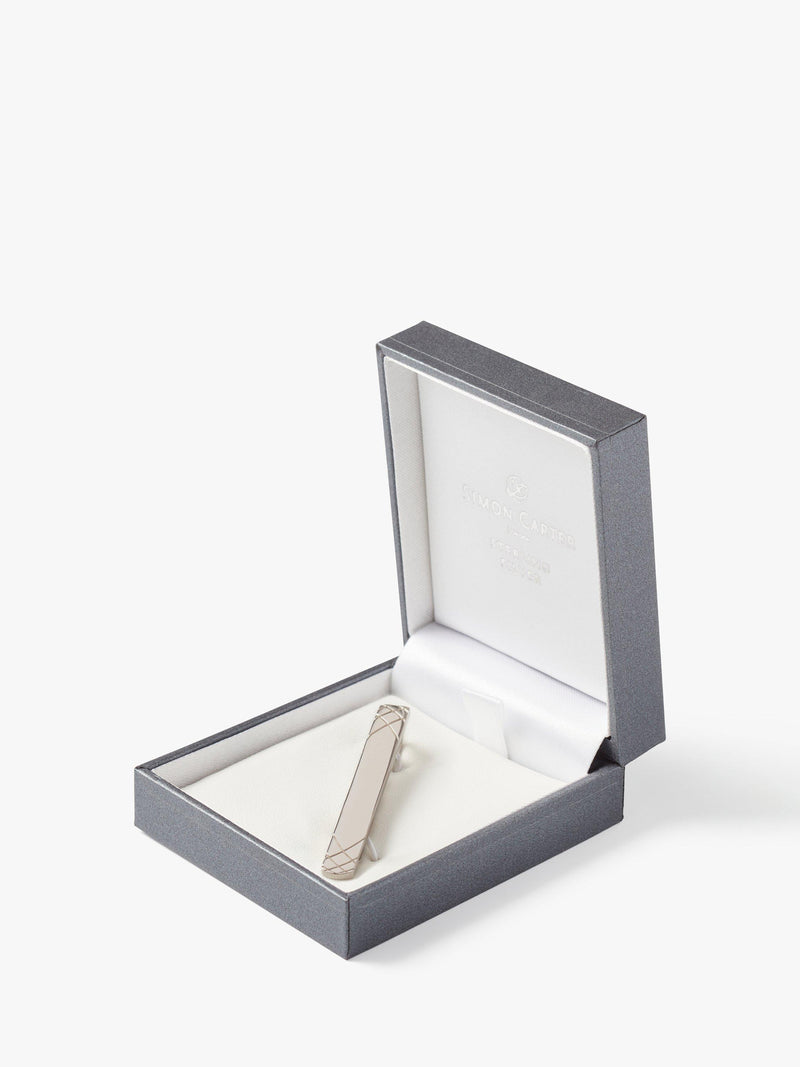 Simon Carter sterling silver embossed tie slide, UK version