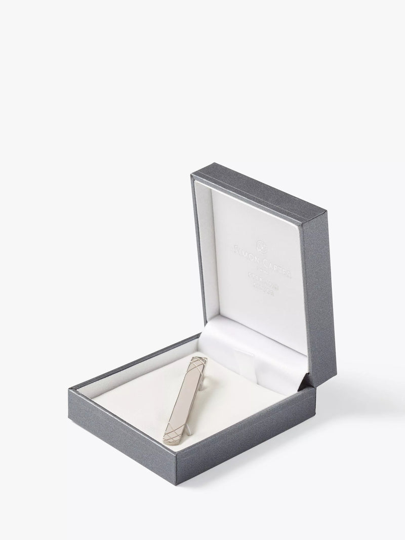 Simon Carter sterling silver embossed tie slide, UK version