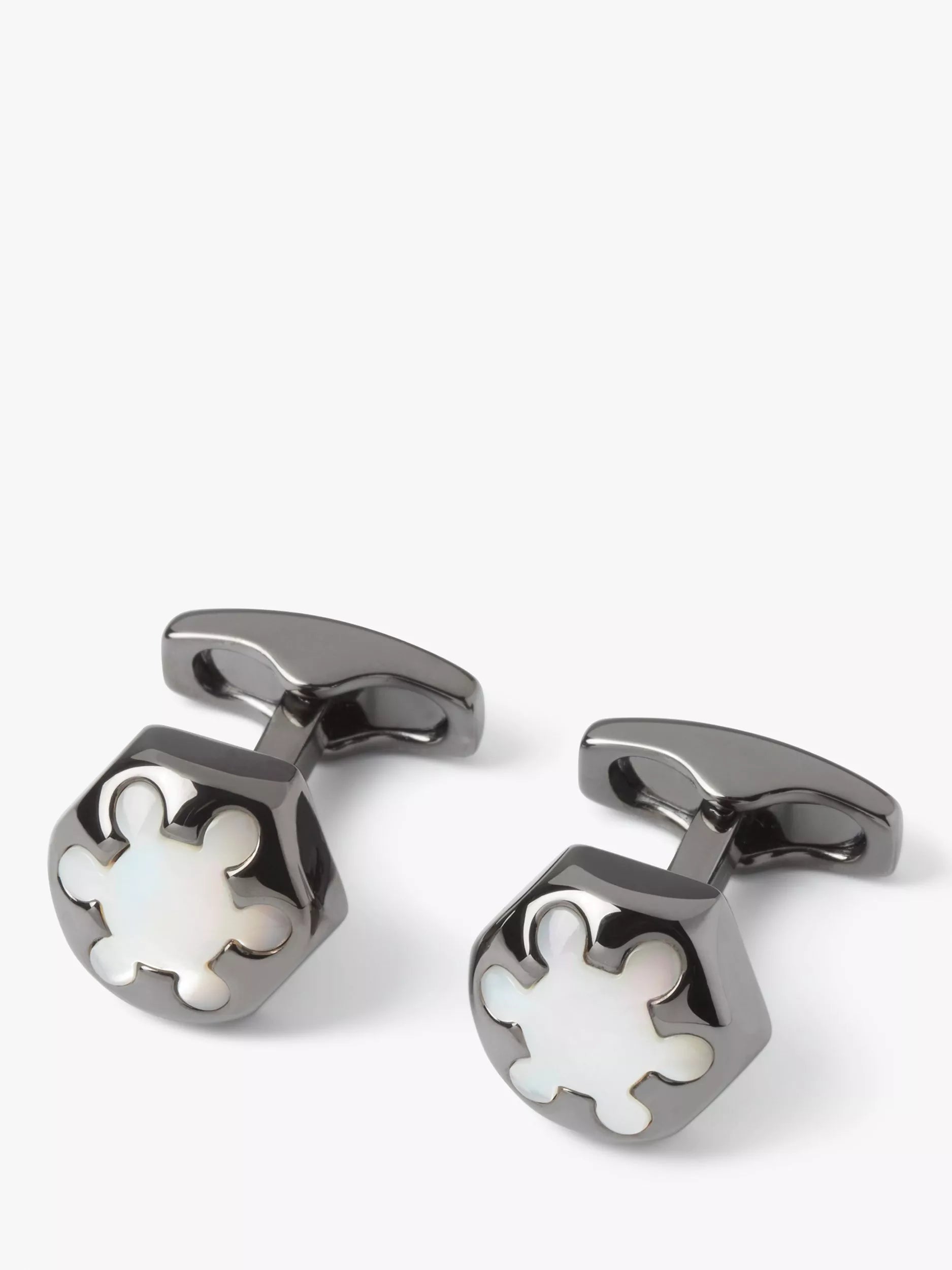 Simon Carter hexagon cufflinks white mother of pearl imported from the UK