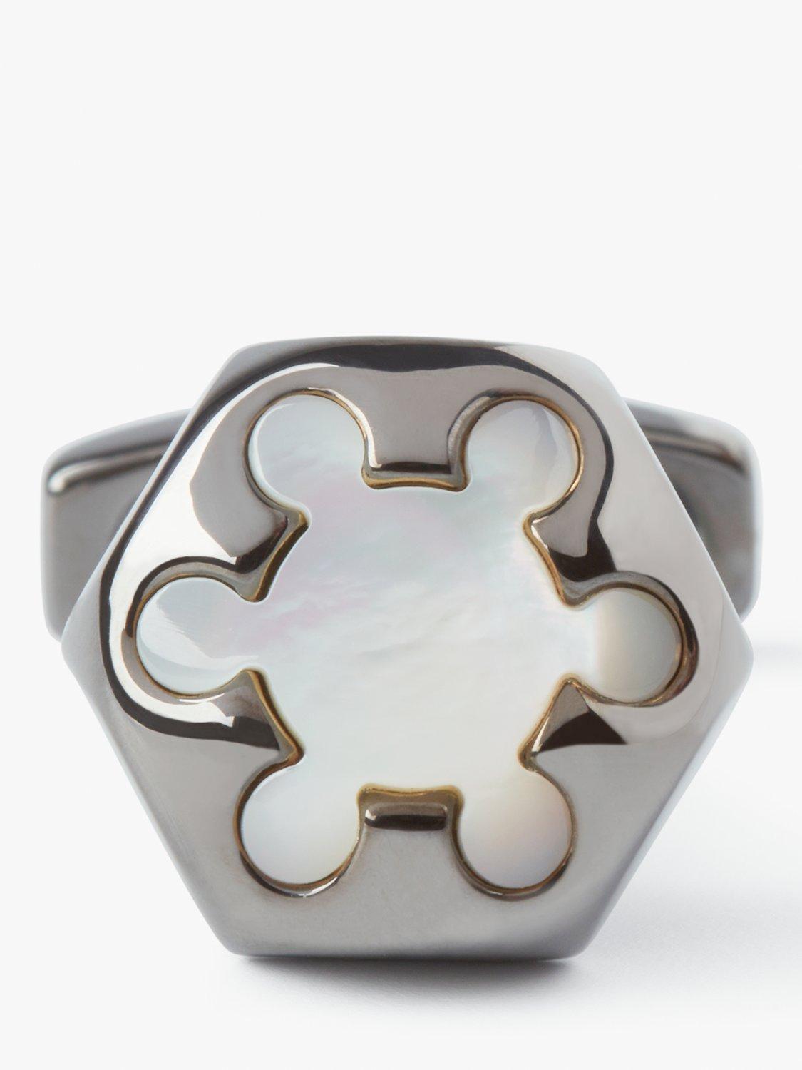 Simon Carter hexagon cufflinks white mother of pearl imported from the UK