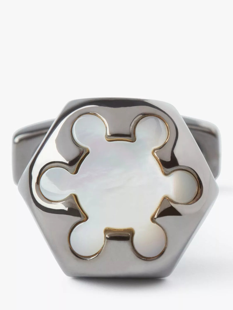 Simon Carter hexagon cufflinks white mother of pearl imported from the UK