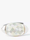 Simon Carter mother of pearl chequerboard cufflinks white (British brand)