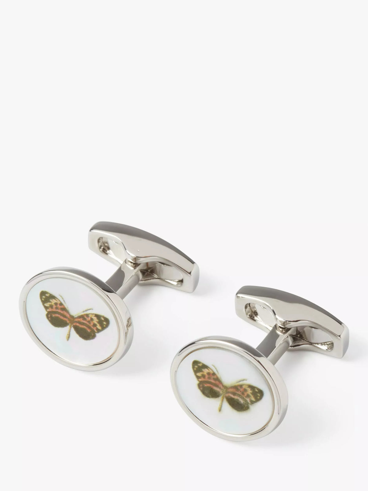 Simon Carter mother of pearl butterfly cufflinks white natural (British brand)