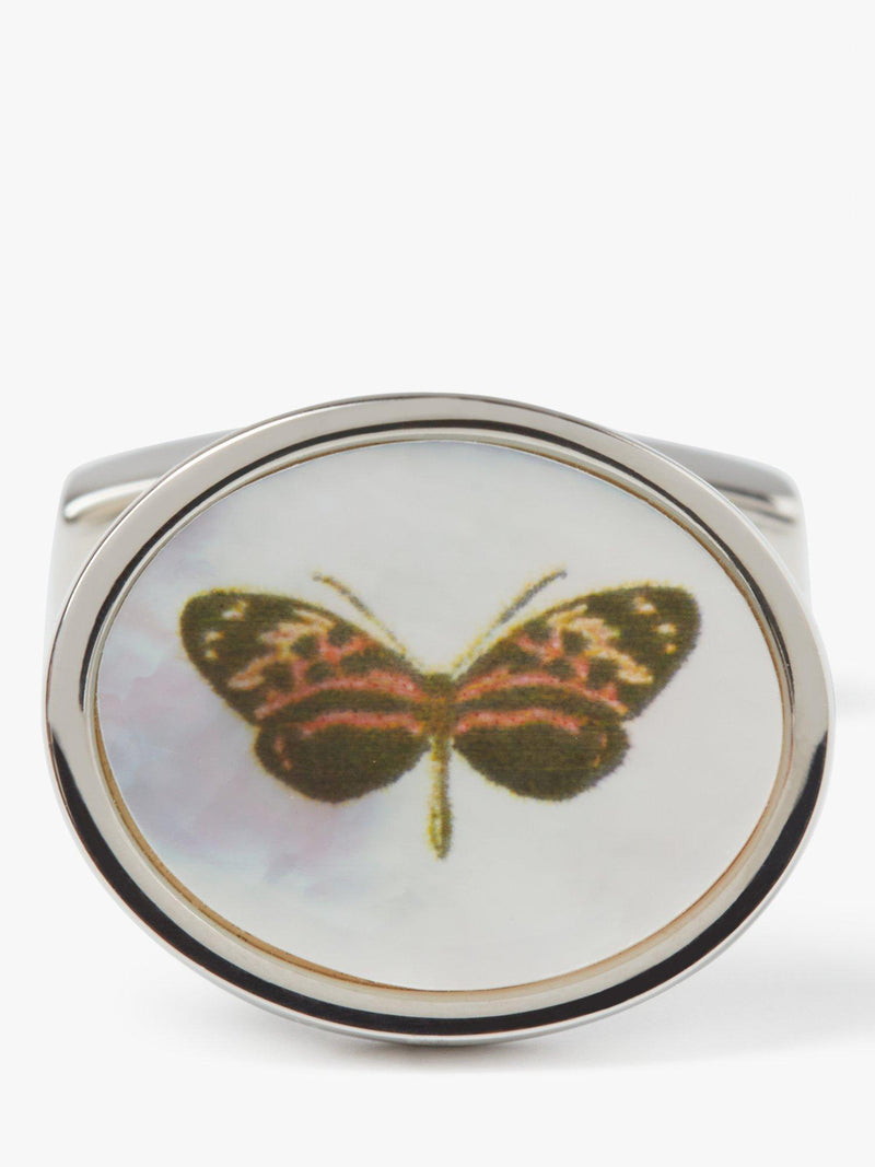 Simon Carter mother of pearl butterfly cufflinks white natural (British brand)