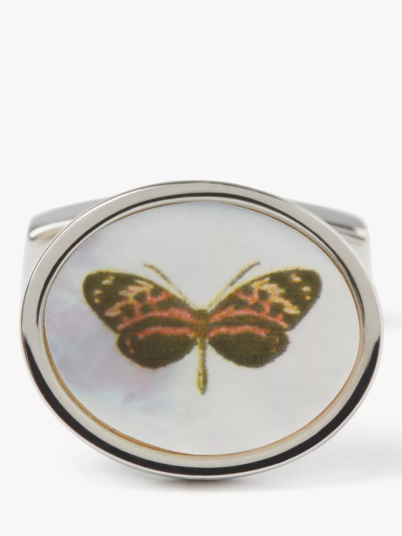 Simon Carter mother of pearl butterfly cufflinks white natural (British brand)