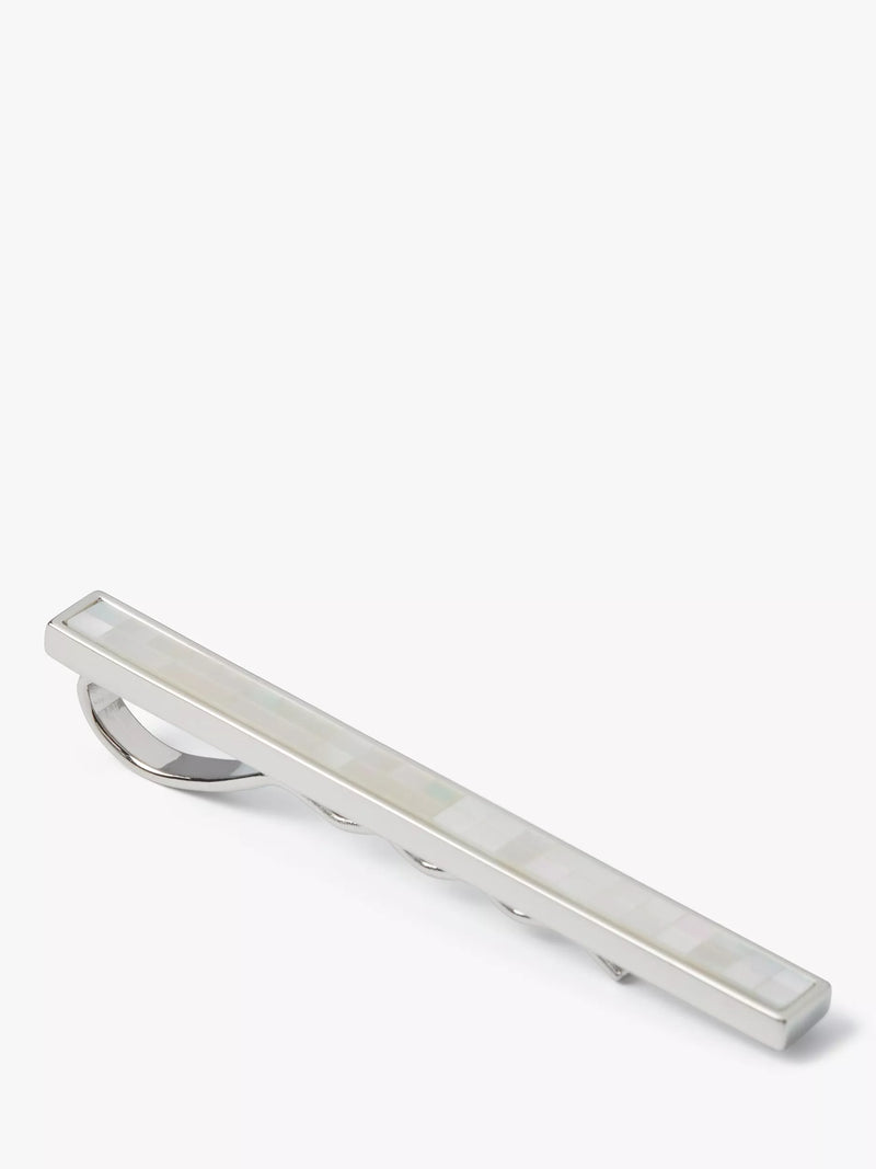Simon Carter mother of pearl tie slide in white natural - British product