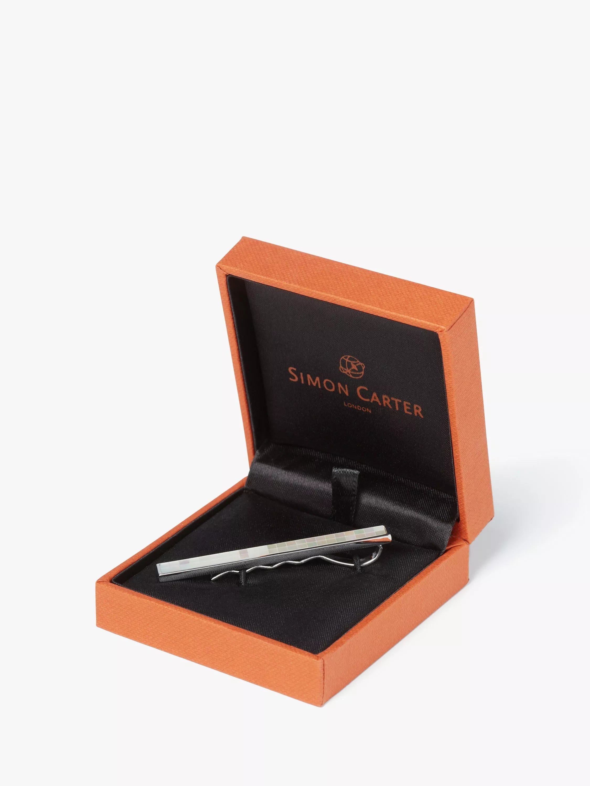 Simon Carter mother of pearl tie slide in white natural - British product