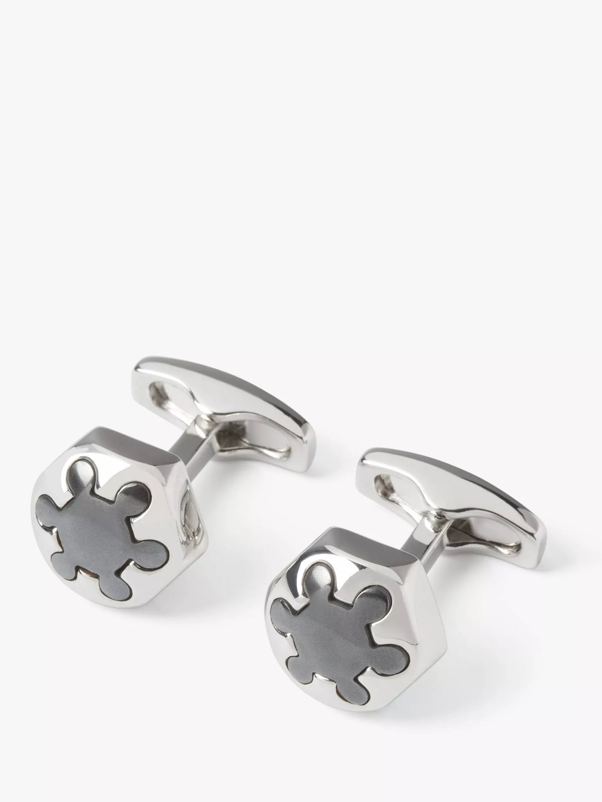 Simon Carter radial hexagon cufflinks in grey dark (British brand)