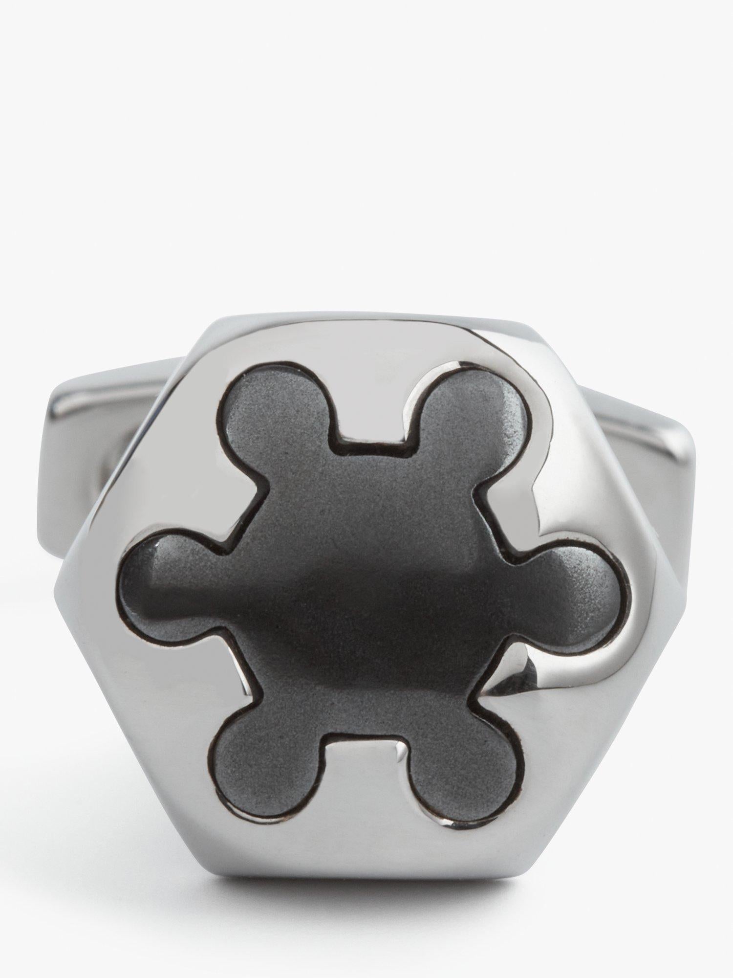 Simon Carter radial hexagon cufflinks in grey dark (British brand)