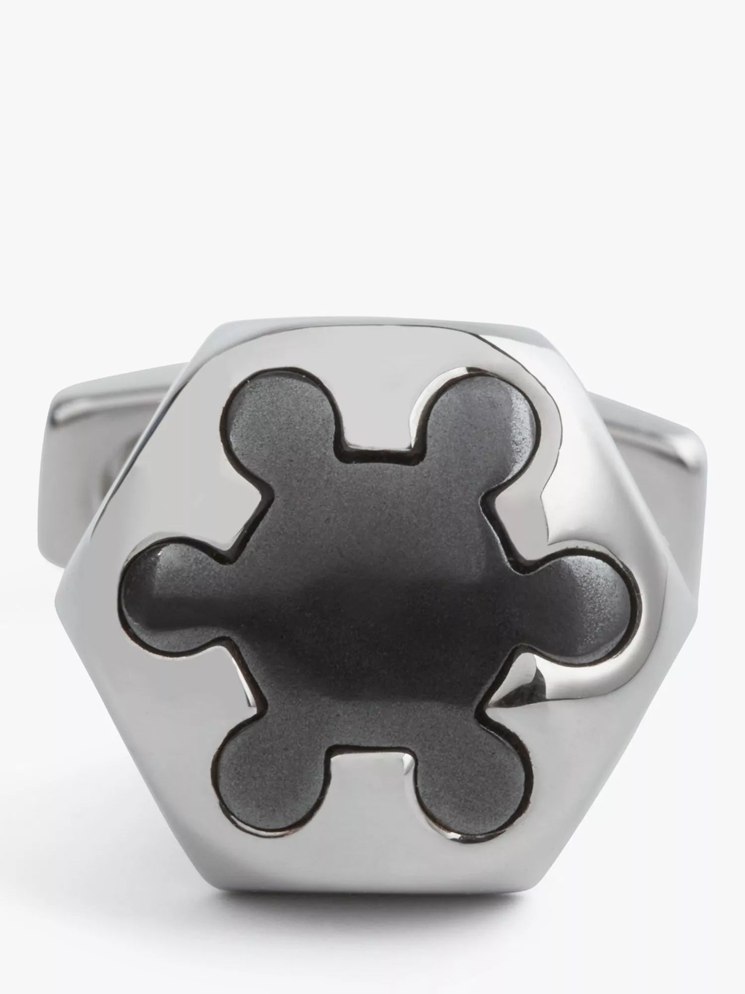 Simon Carter radial hexagon cufflinks in grey dark (British brand)