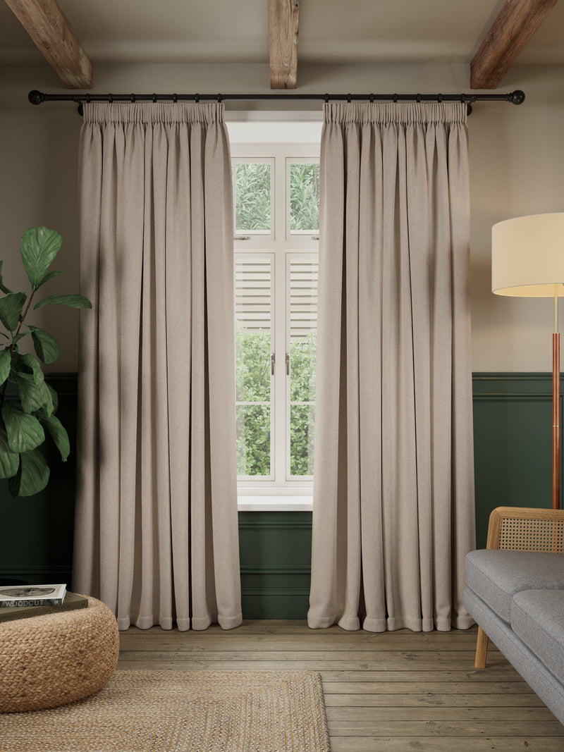 John Lewis brushed herringbone blackout curtains 137cm drop - British product