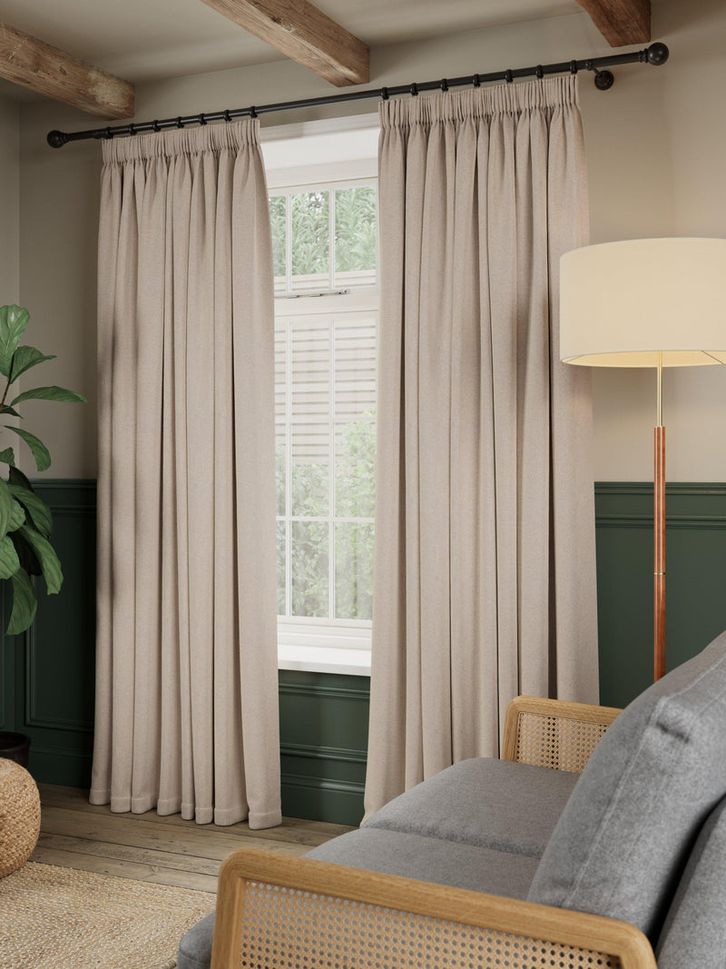 John Lewis brushed herringbone blackout curtains 137cm drop - British product