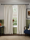 John Lewis tonal yarn pencil pleat curtains 137cm drop (British brand)