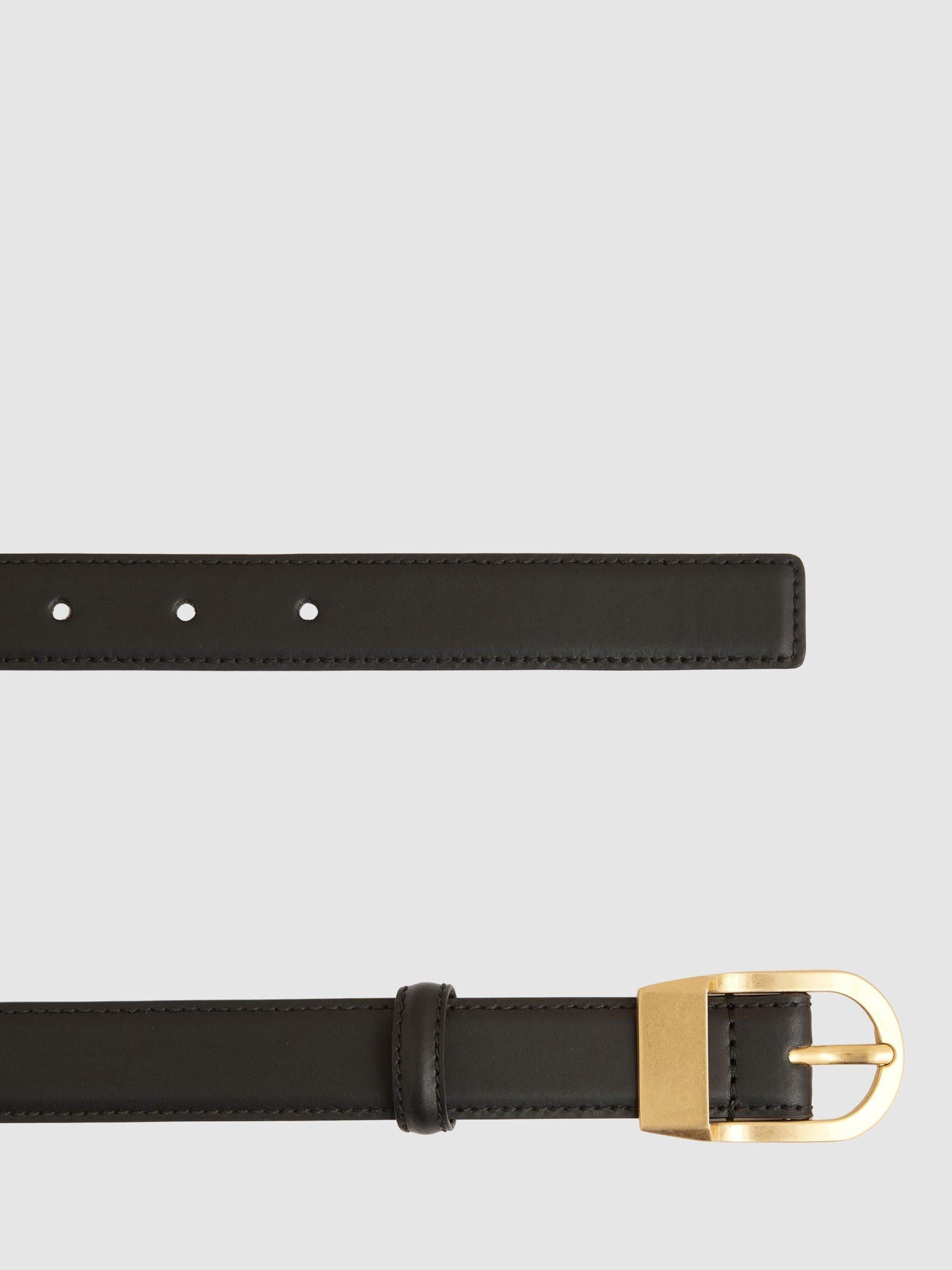 Reiss leather belt black buckle 75.5cm, UK version