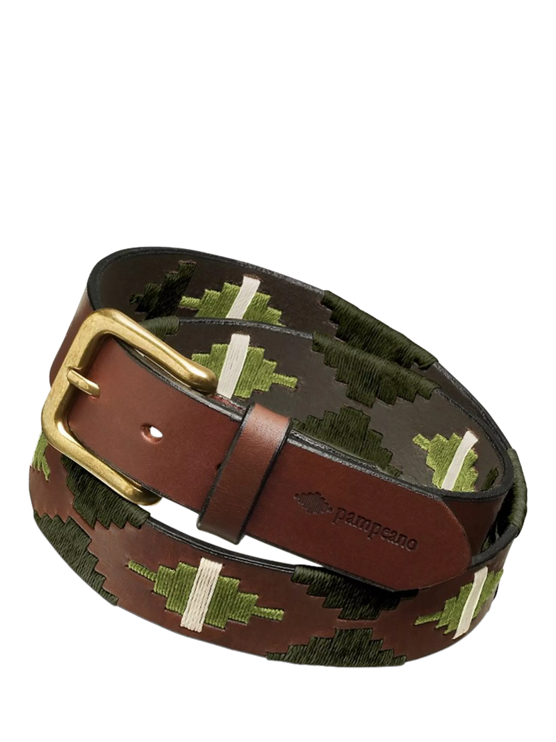 Pampeano Verdeo leather belt green, imported from the UK