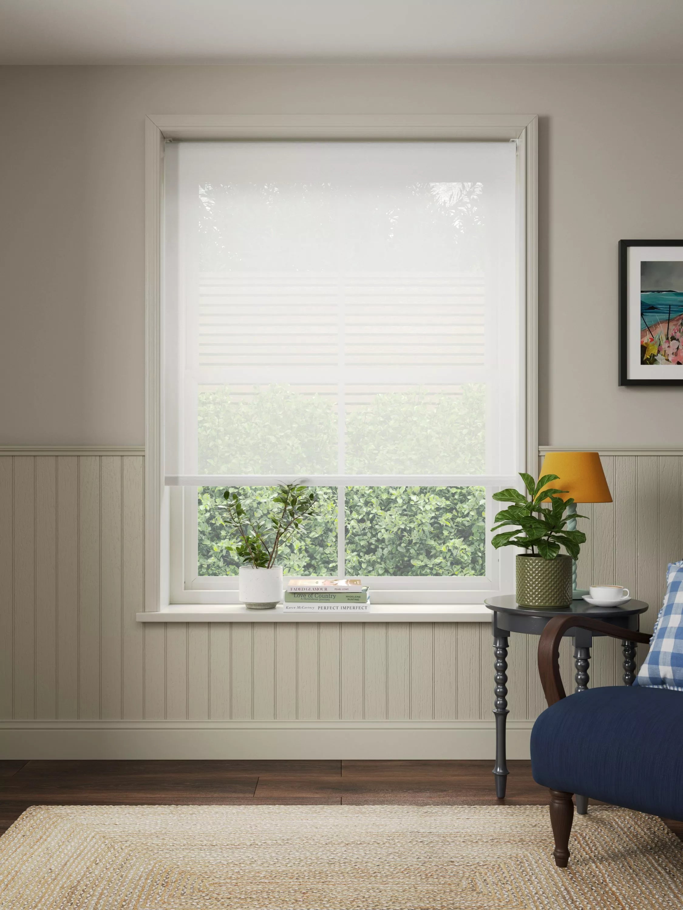 John Lewis Cordless Sheer Roller Blind 120cm x 160cm