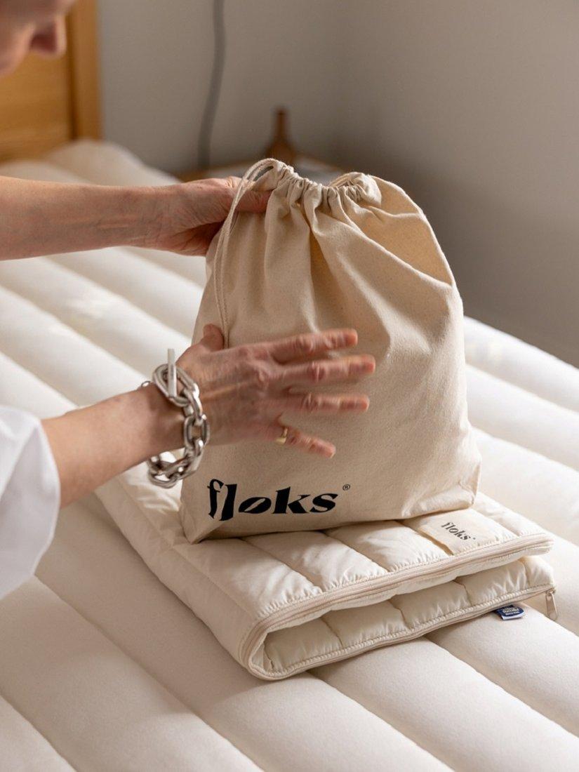 Floks luxury quilted wool pillow protector pair (British brand)