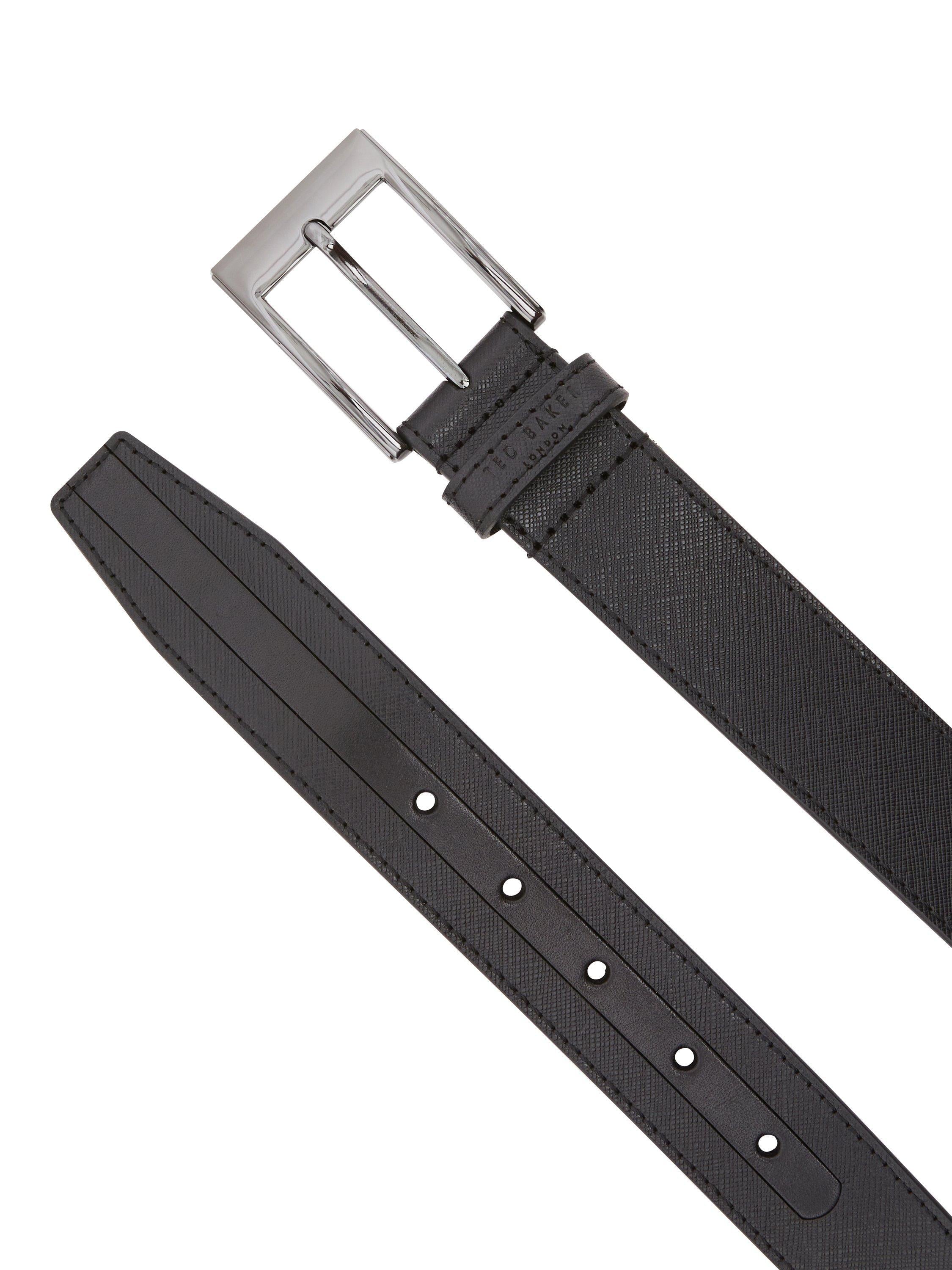 Ted Baker Evets striped leather belt black, UK version