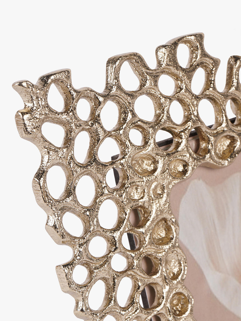Libra Interiors Miel honeycomb photo frame gold 4x6 inch - British product