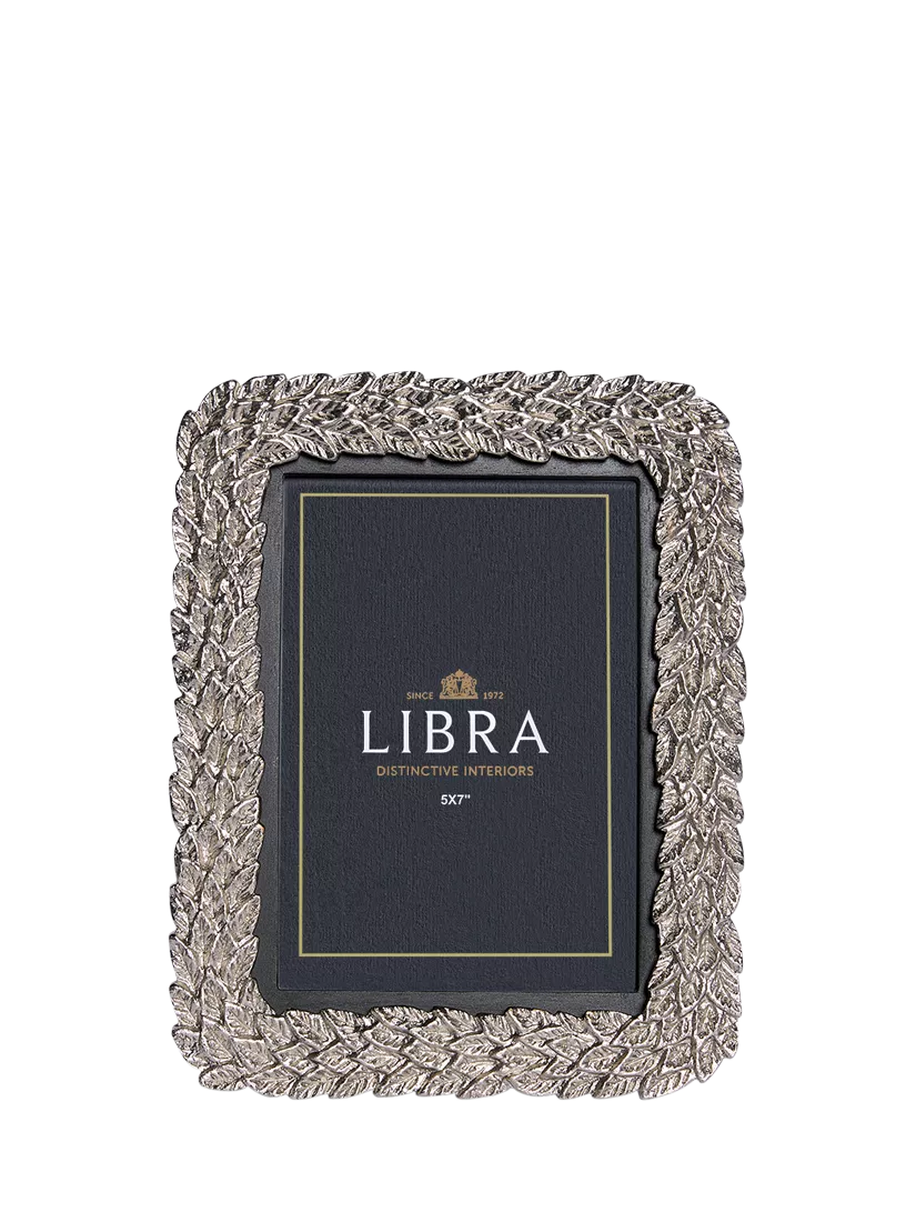 Libra Interiors Seasons Leaf Photo Frame, 4 x 6" (10 x 15cm), Silver