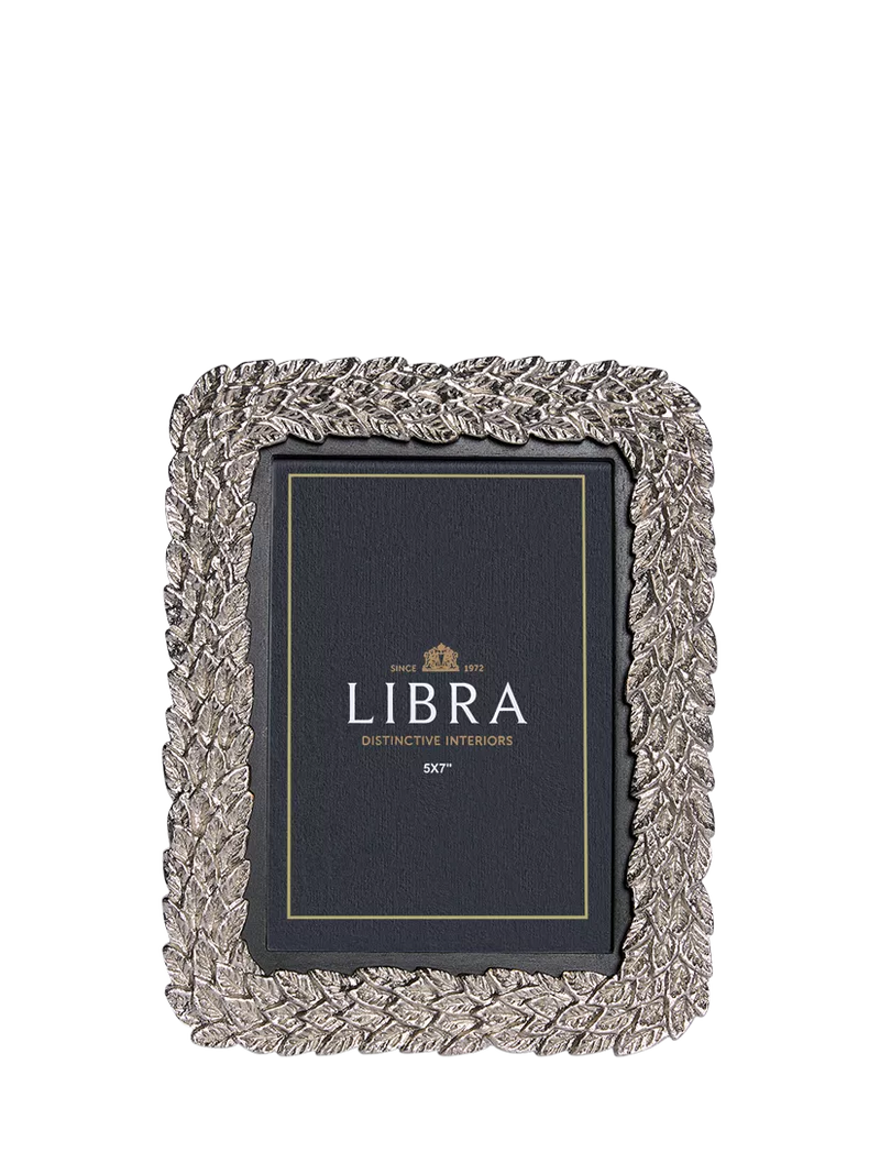 Libra Interiors Seasons Leaf Photo Frame, 4 x 6" (10 x 15cm), Silver