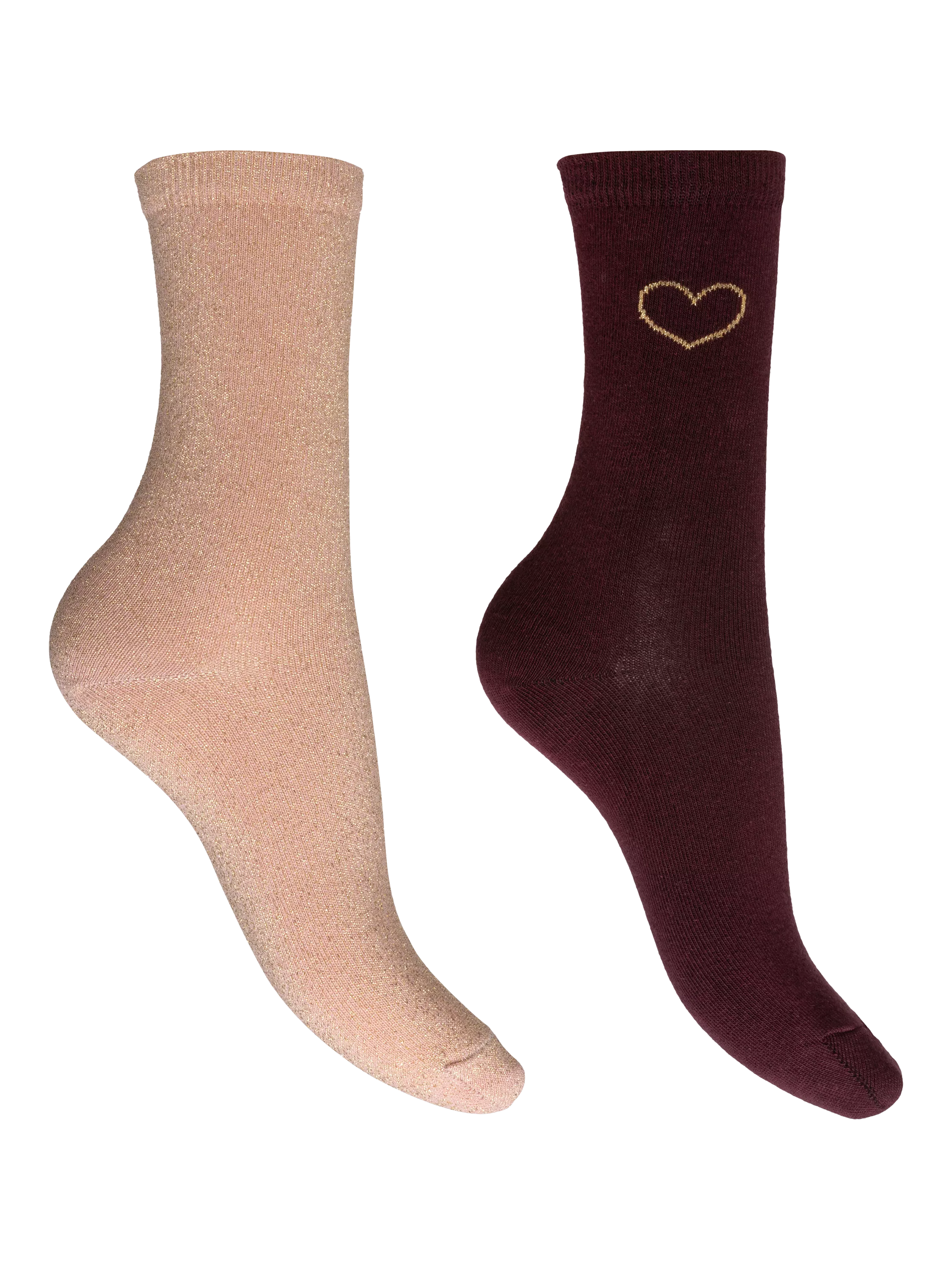 Charnos ankle socks sparkle heart pack of 2 blush mix - British product