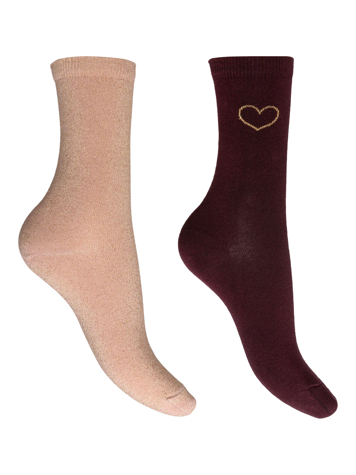 Charnos ankle socks sparkle heart pack of 2 blush mix - British product