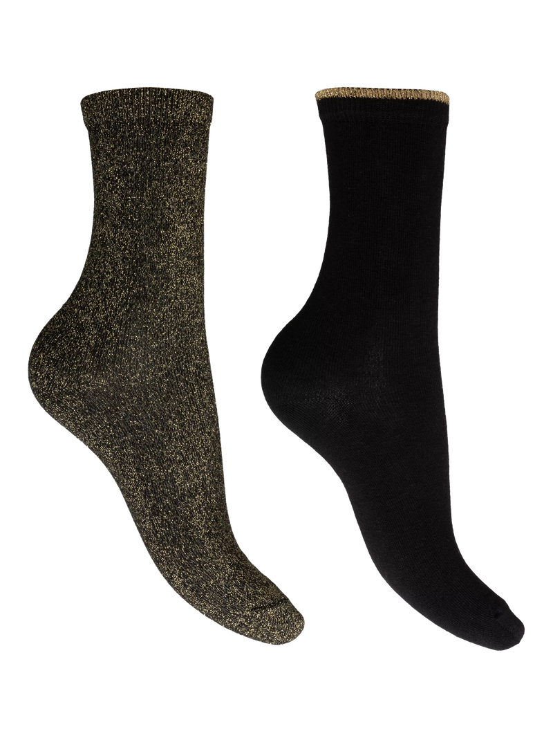 Charnos sparkle ankle socks pack of 2 black multi (British brand)