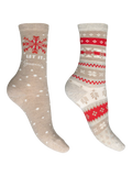 Charnos Let it Snow ankle socks pack of 2 beige multi, UK version