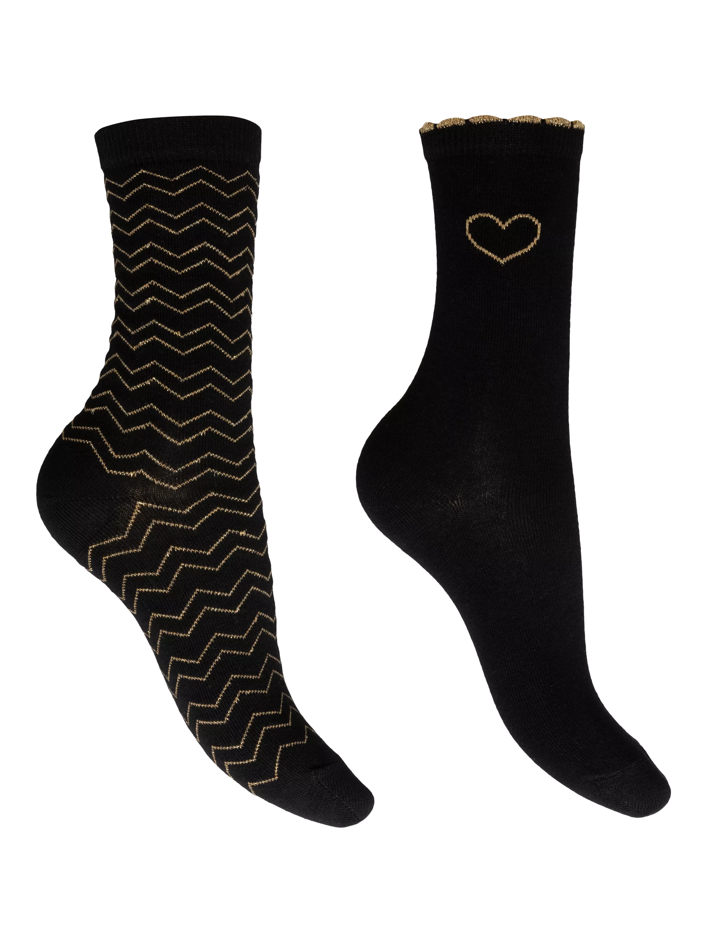 Charnos sparkle ankle socks pack of 2 black gold (British brand)