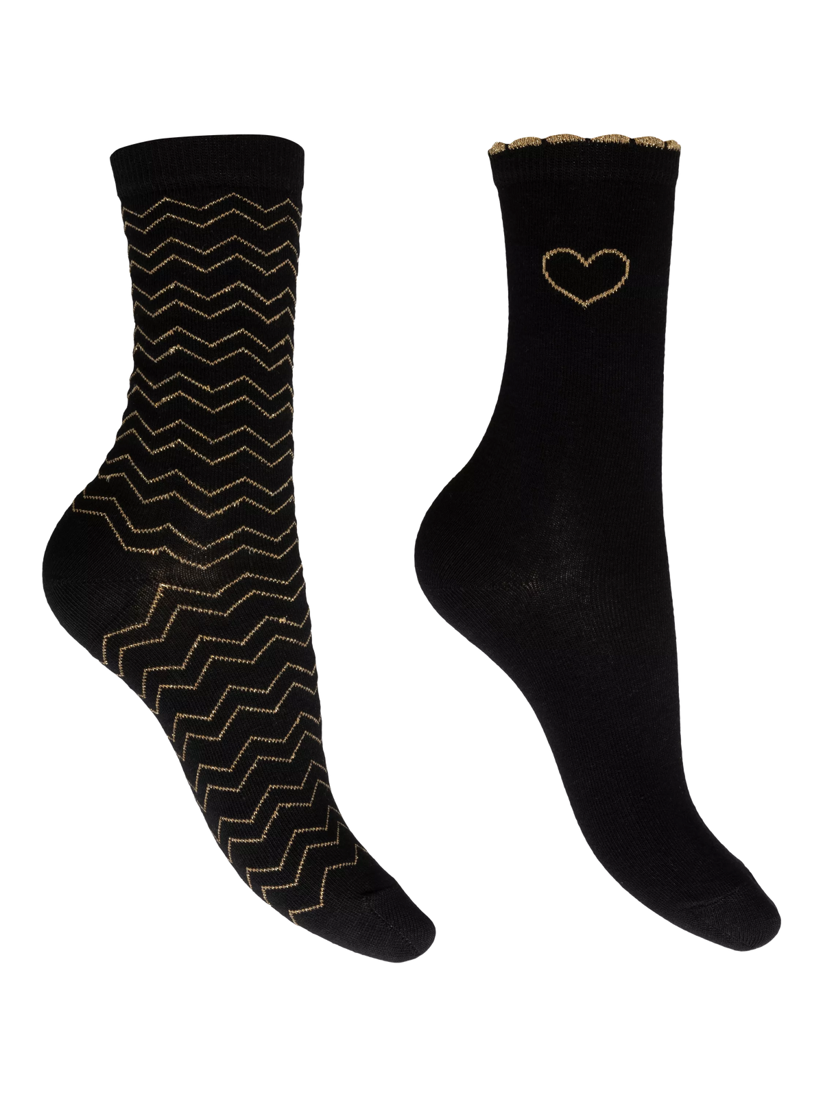 Charnos sparkle ankle socks pack of 2 black gold (British brand)