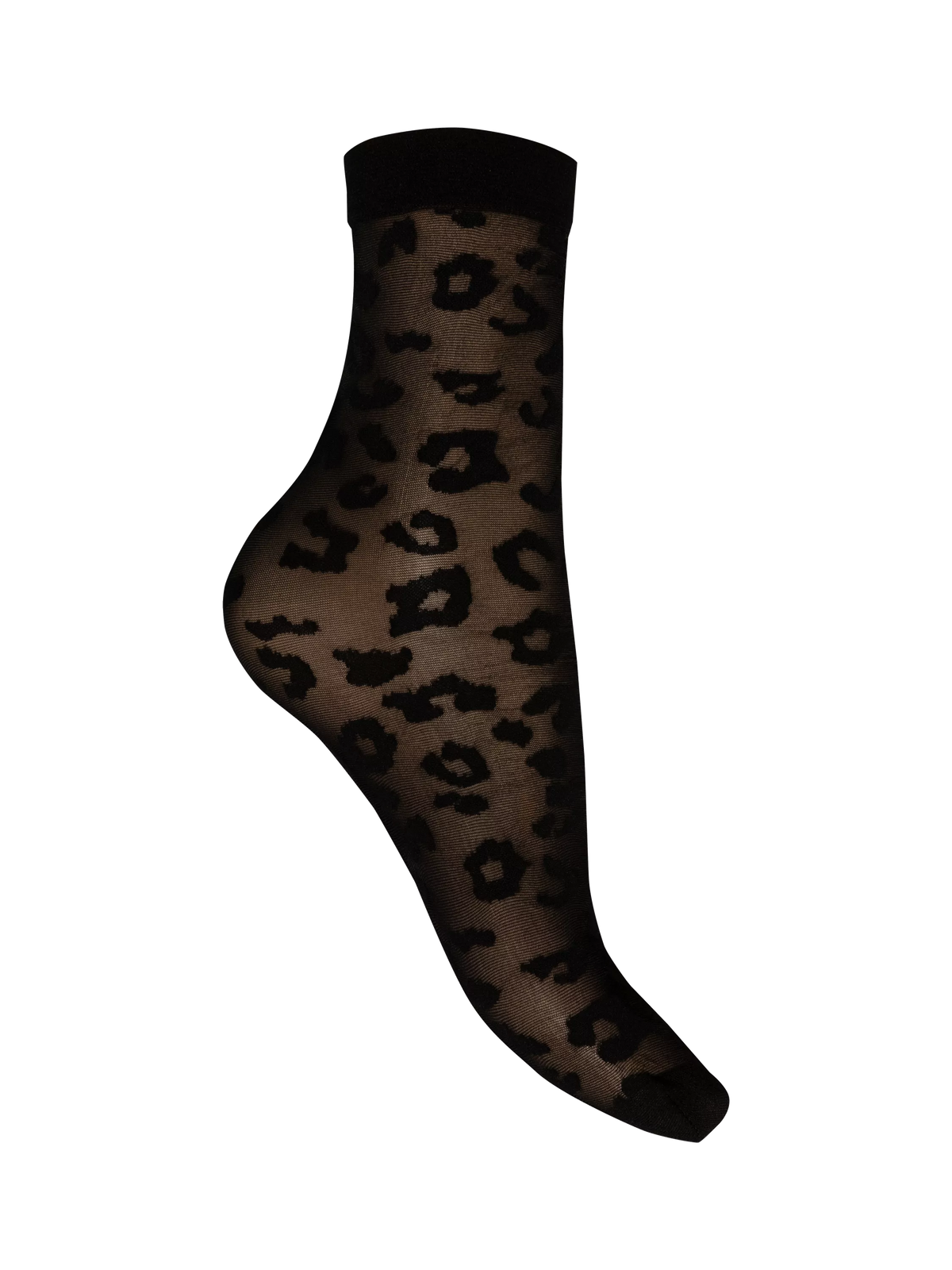 Charnos leopard anklet socks black, imported from the UK