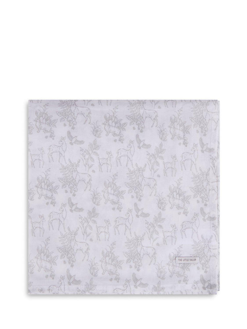 The Little Tailor baby muslin cloths pack of 4 neutral floral (British brand)