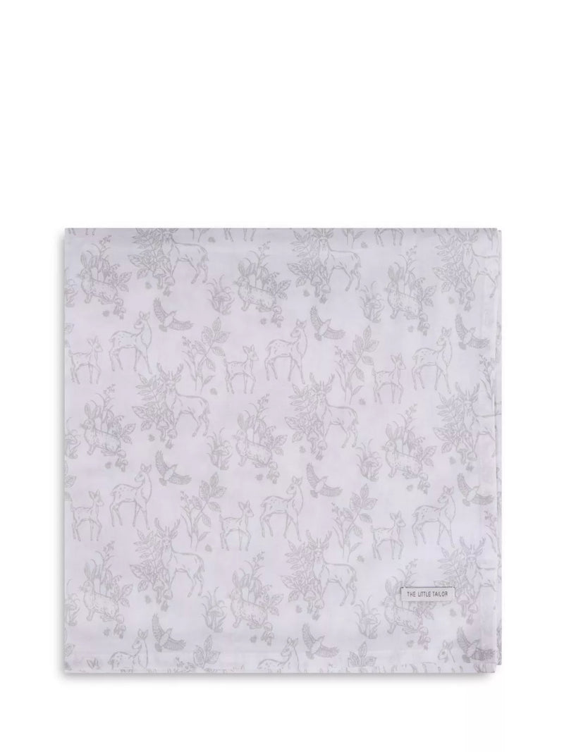The Little Tailor baby muslin cloths pack of 4 neutral floral (British brand)