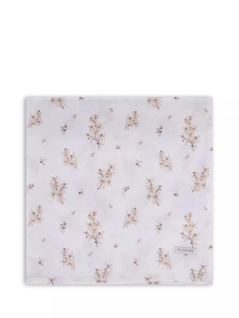 The Little Tailor baby muslin cloths pack of 4 neutral floral (British brand)