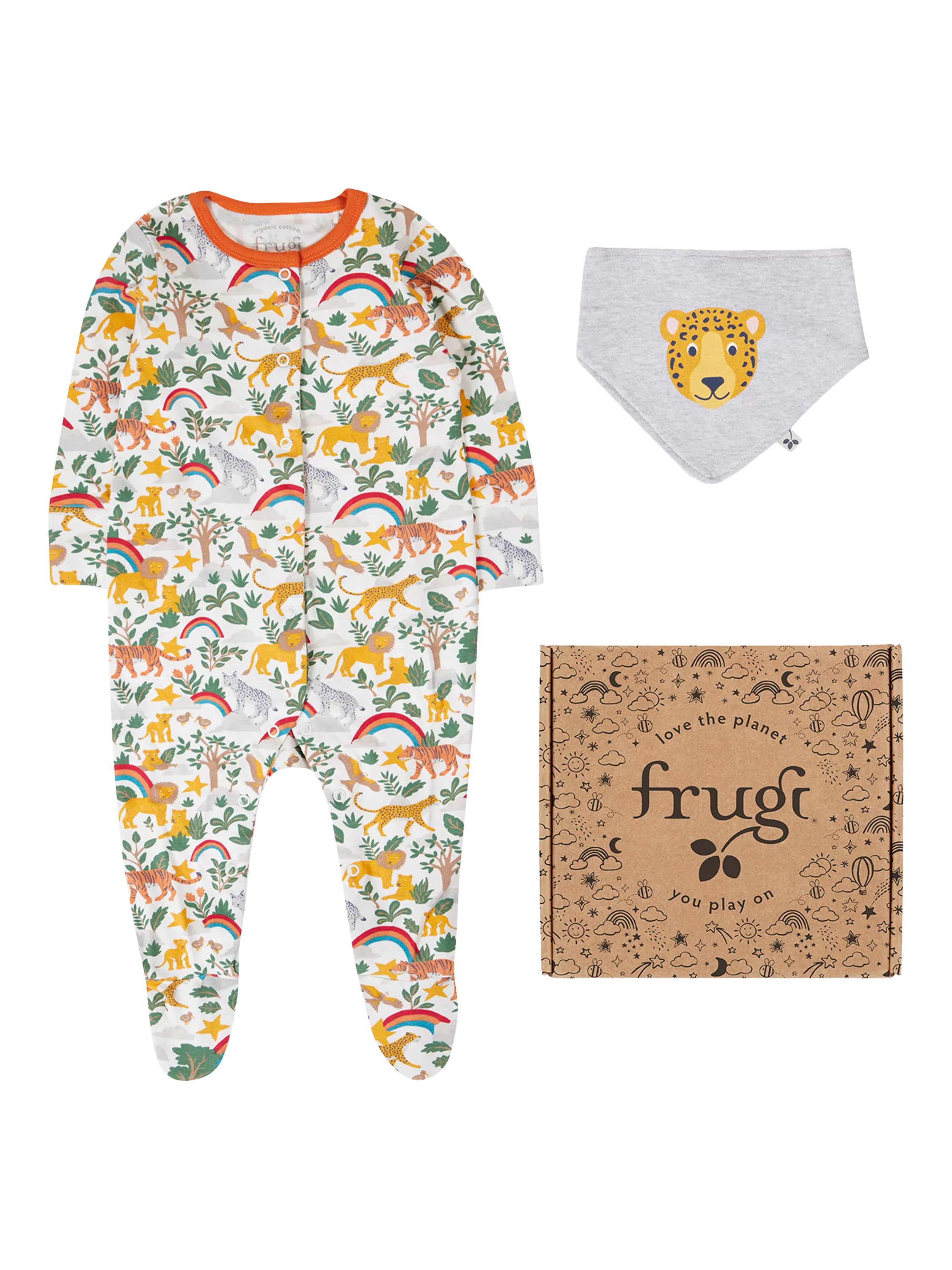 Frugi babygrow gift set Into The Wild - British product