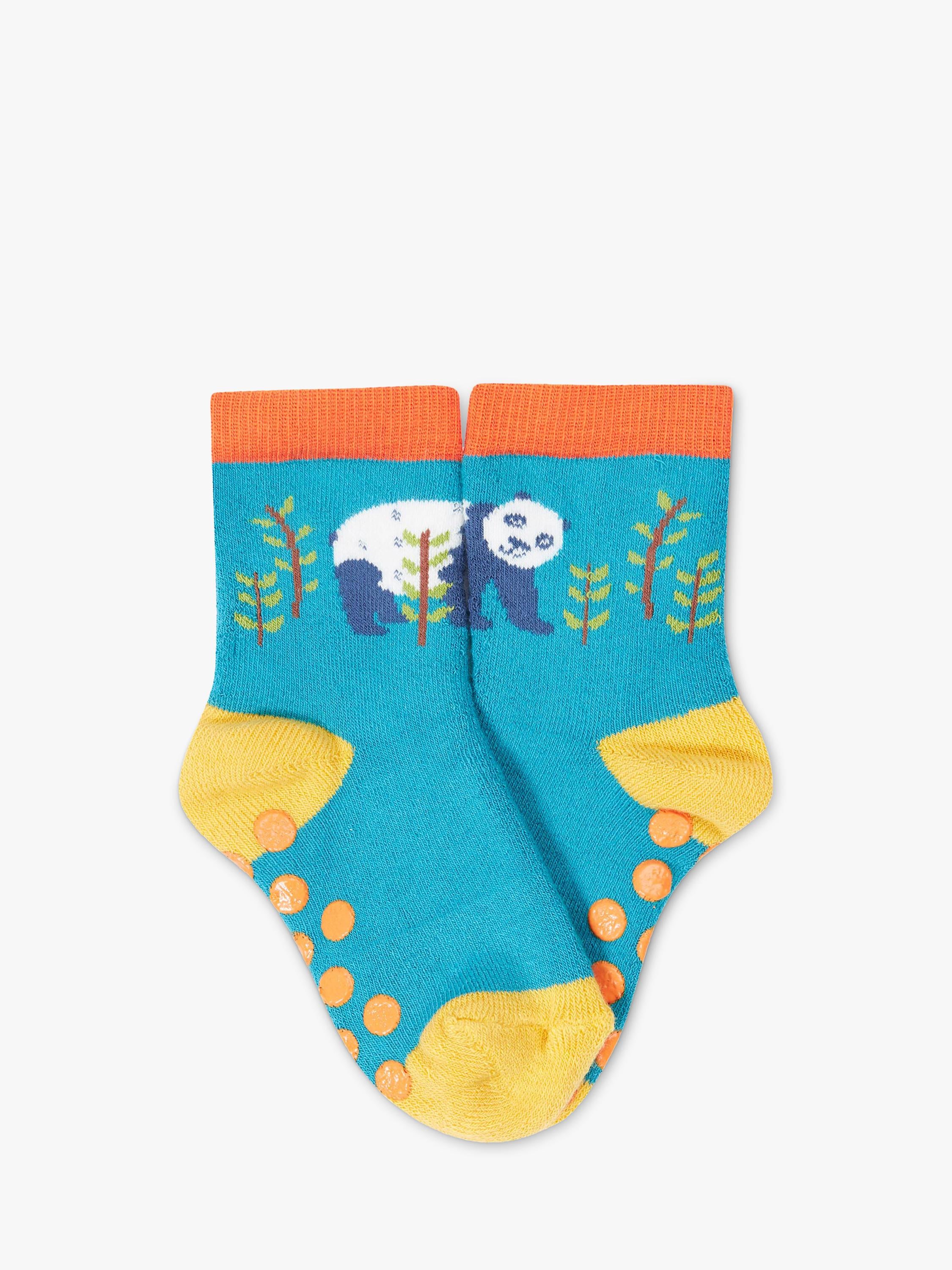 Frugi kids grippy socks panda multi pack of 2 (British brand)