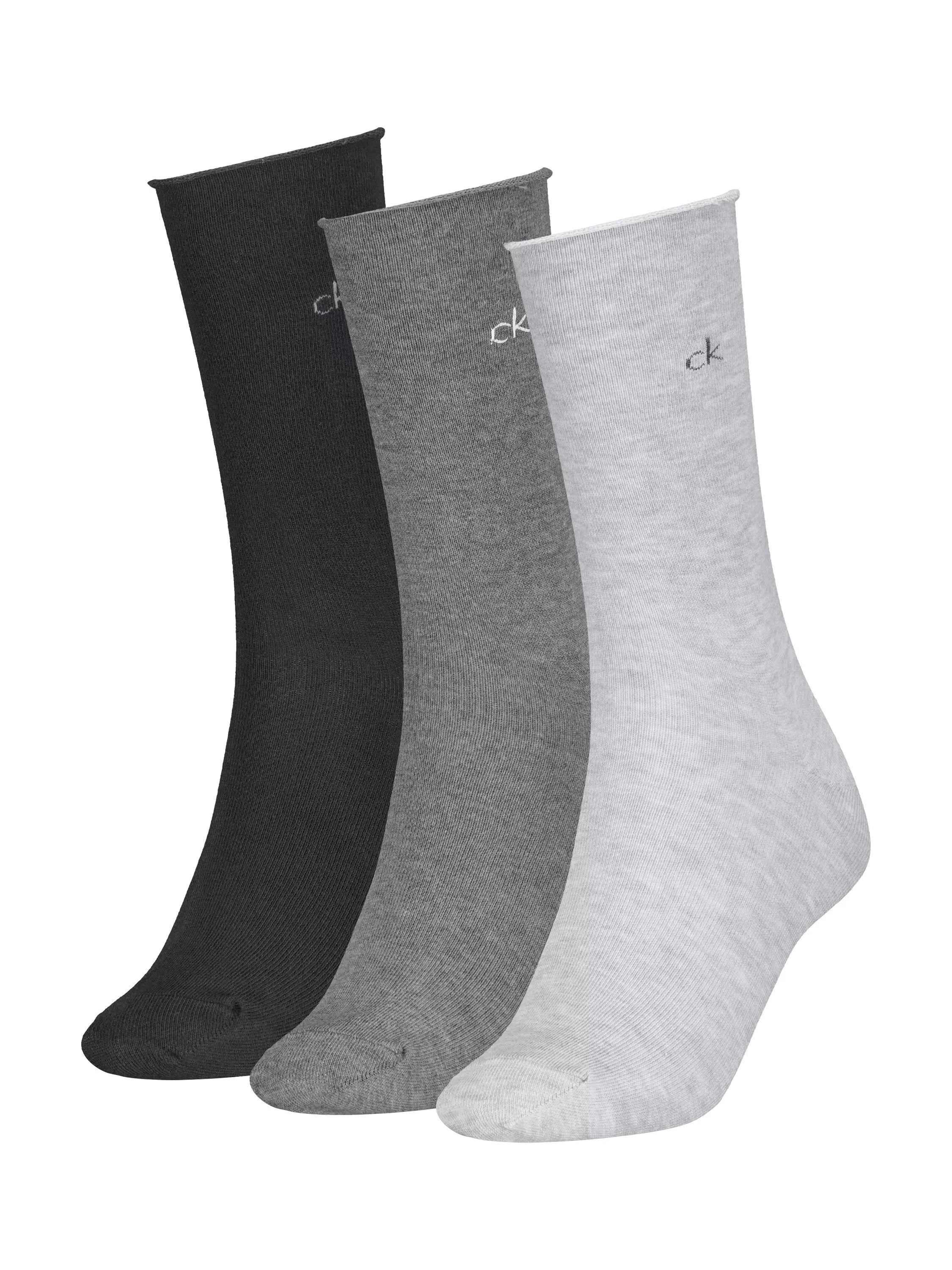 Calvin Klein Roll Top Socks Pack of 3 Black