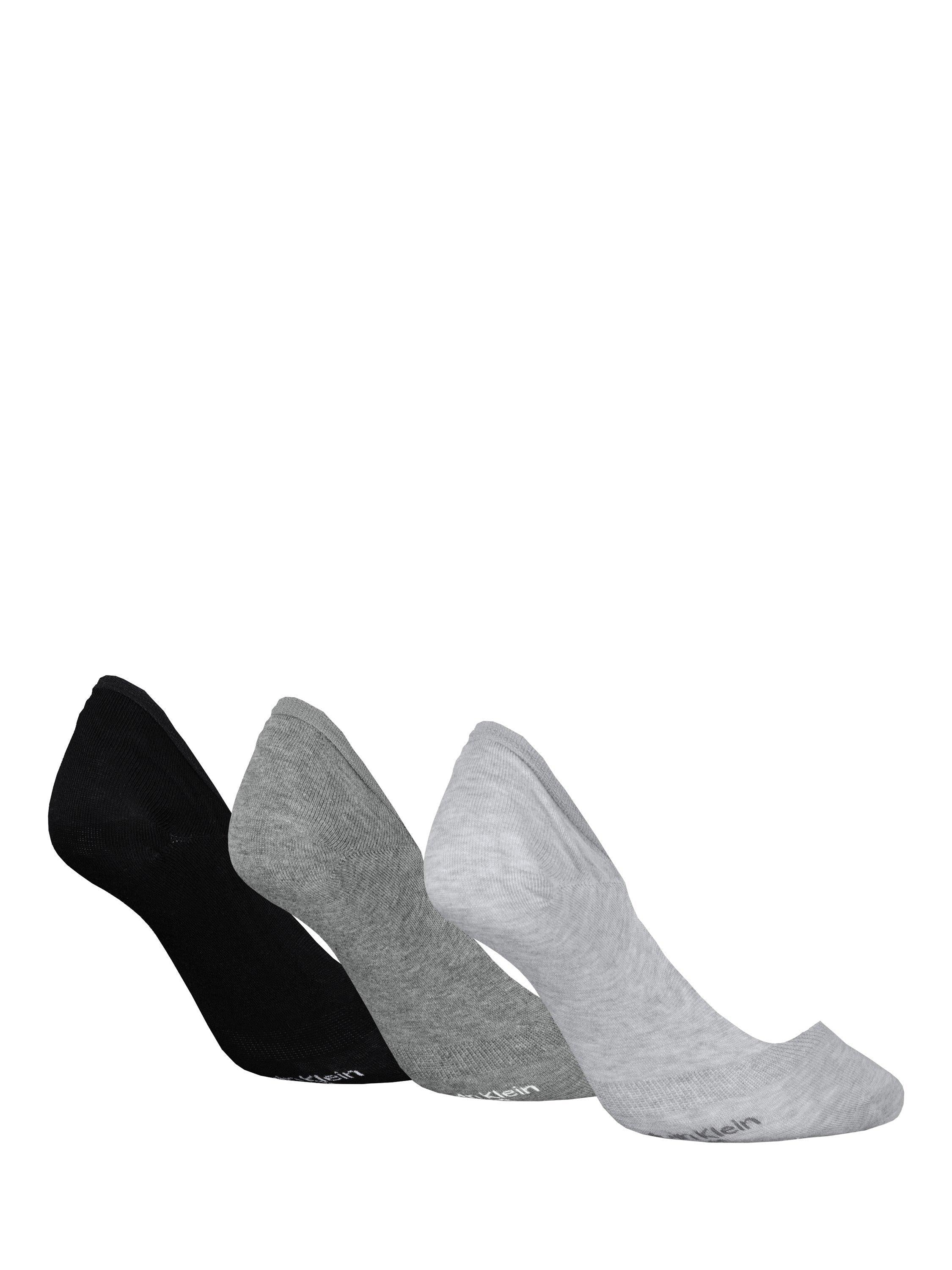 Calvin Klein invisible liner socks grey marl pack of 3 (British brand)