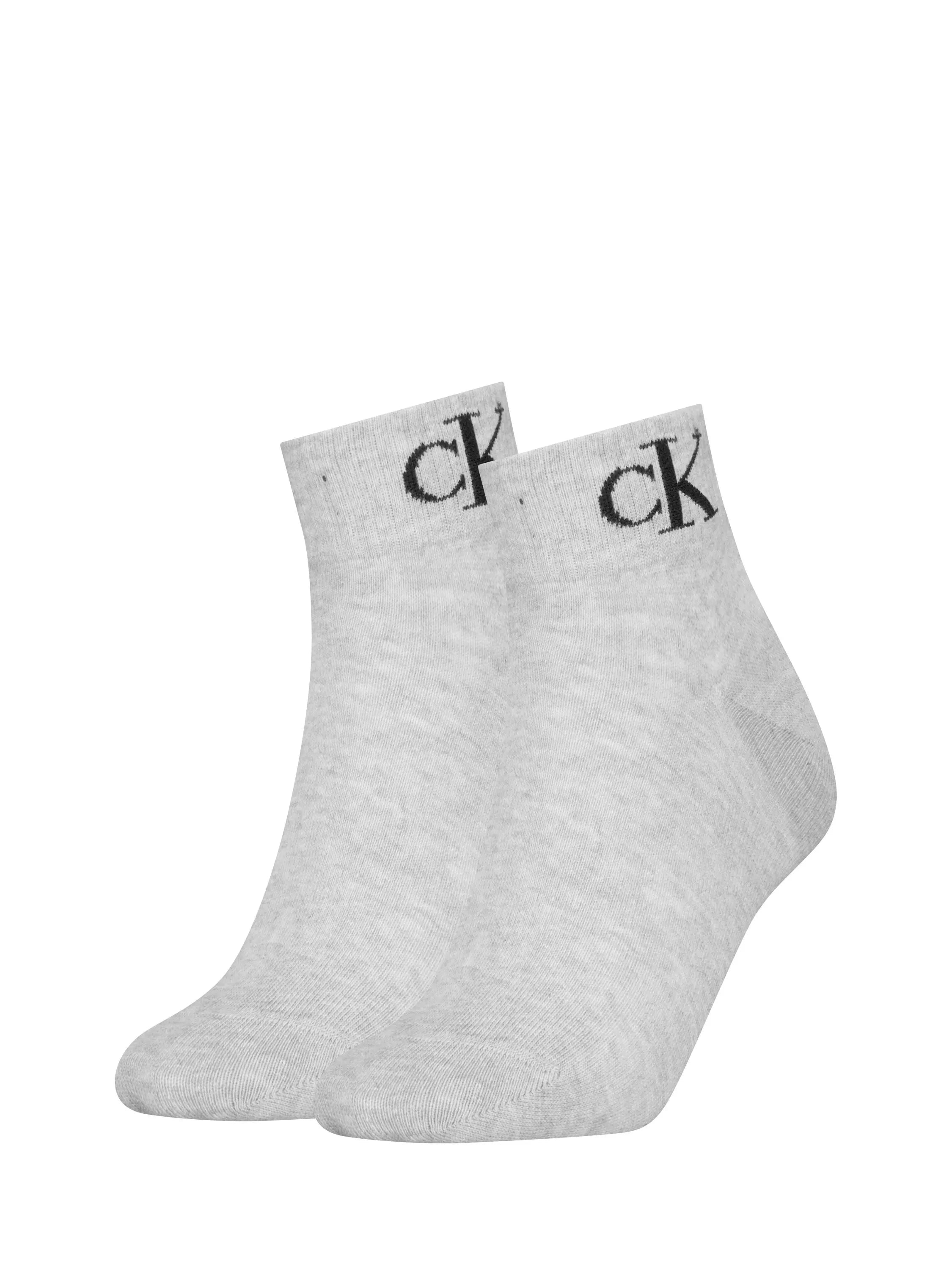Calvin Klein quarter socks light grey melange pack of two, UK version