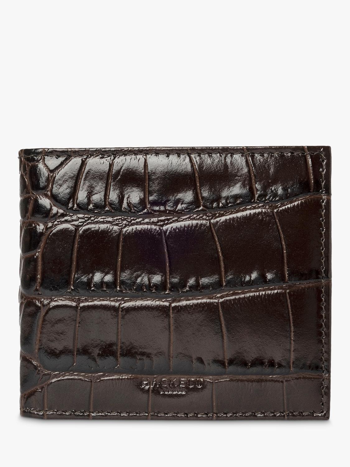 Hackett London leather croc stamped wallet - British product