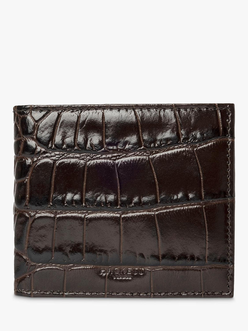 Hackett London leather croc stamped wallet - British product