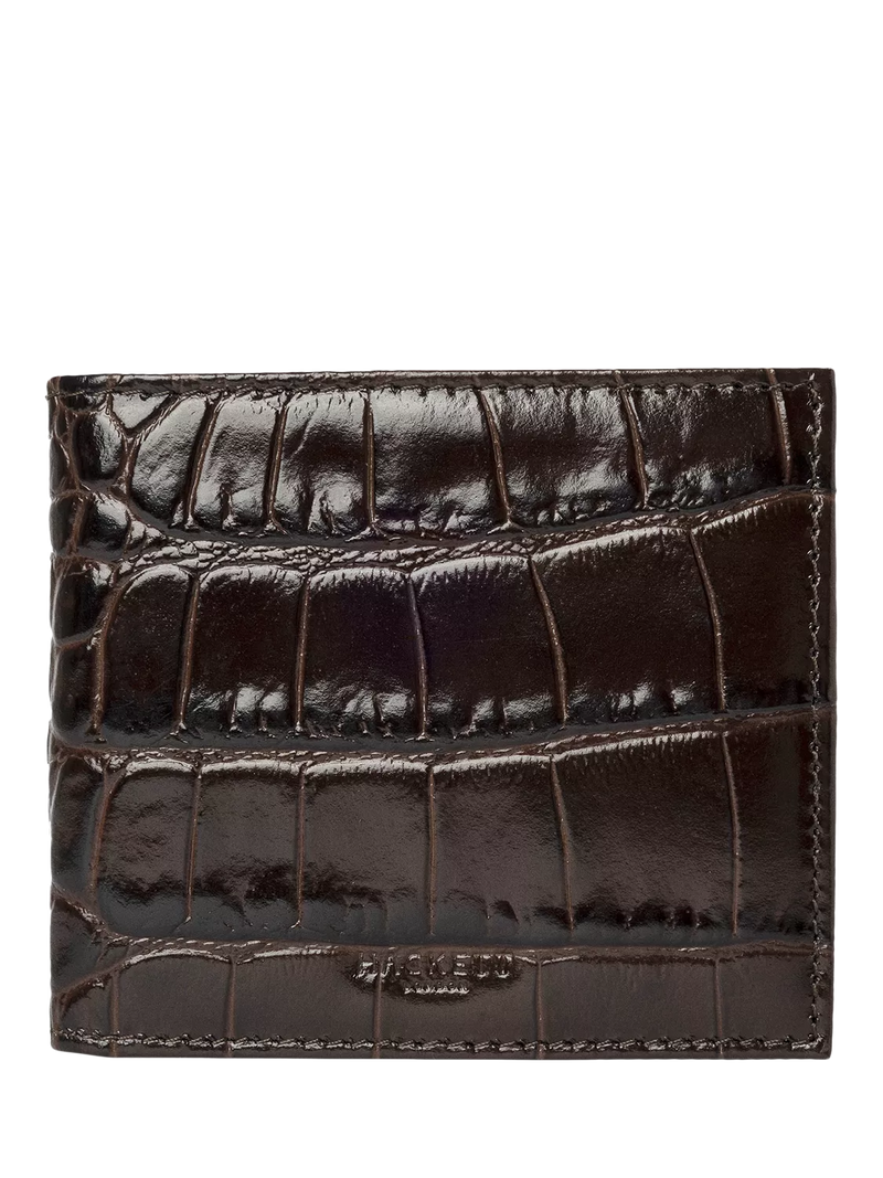 Hackett London Leather Croc Stamped Wallet