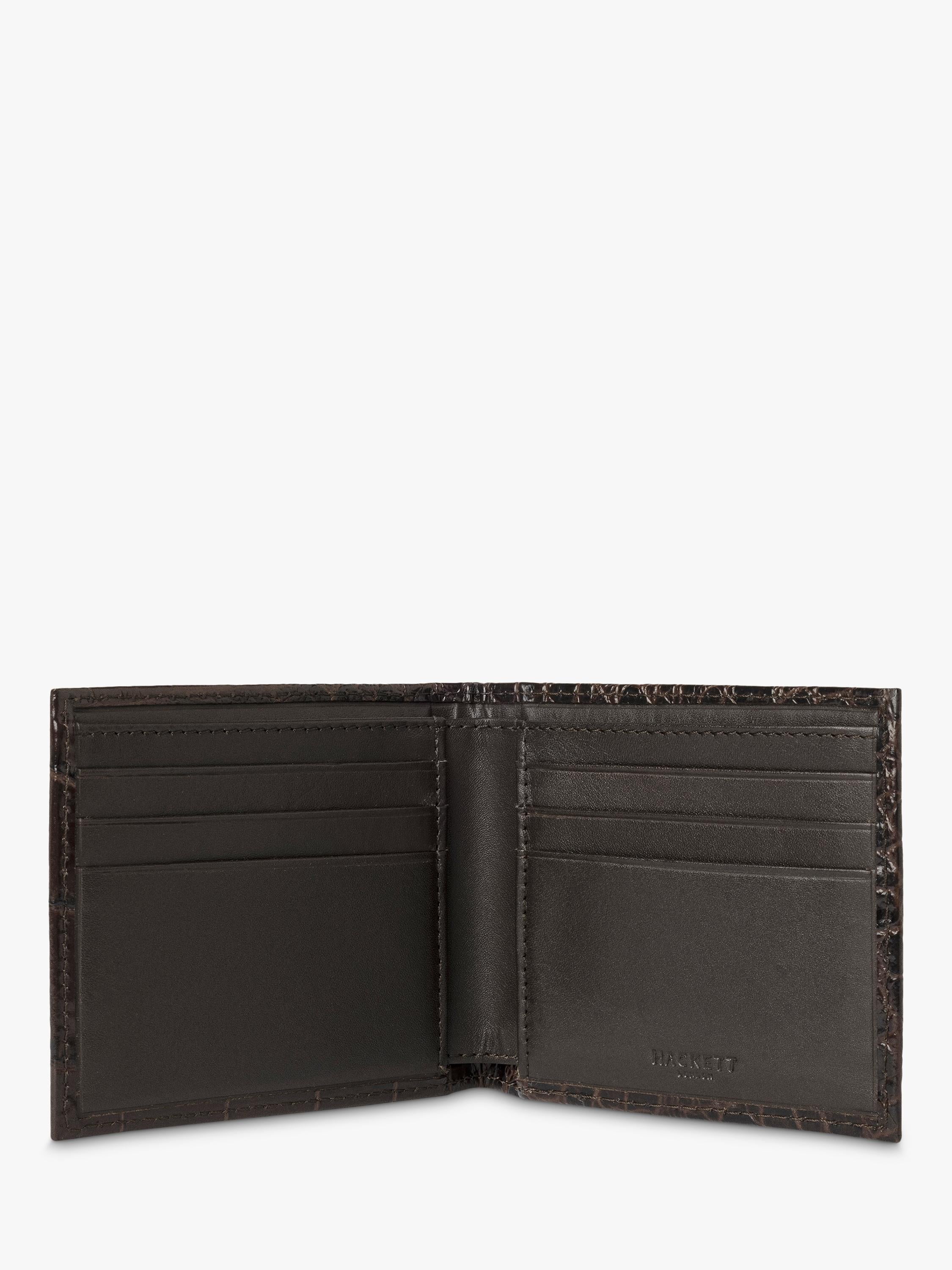 Hackett London leather croc stamped wallet - British product